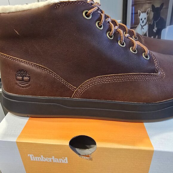 Timberland Men's Davis Square Warm Lined Chukka Rust A2G65 SZ 10.5 NEW WINTER - Picture 1 of 16
